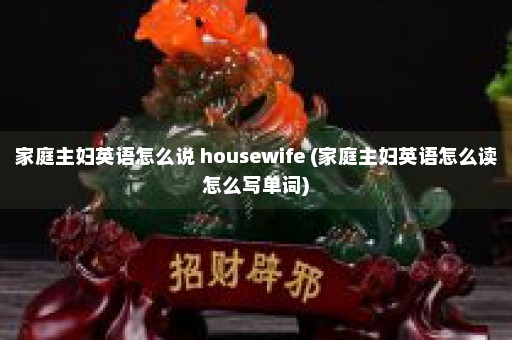 家庭主妇英语怎么说 housewife (家庭主妇英语怎么读怎么写单词)