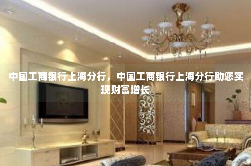 中国工商银行上海分行，中国工商银行上海分行助您实现财富增长
