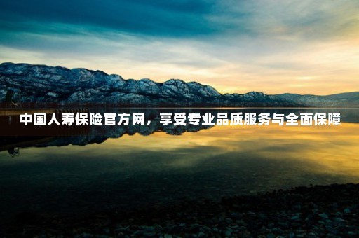 中国人寿保险官方网，享受专业品质服务与全面保障