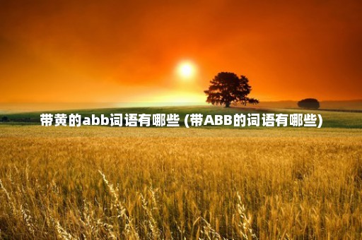 带黄的abb词语有哪些 (带ABB的词语有哪些)