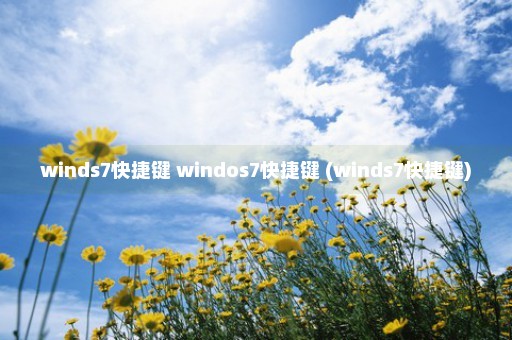 winds7快捷键 windos7快捷键 (winds7快捷键)